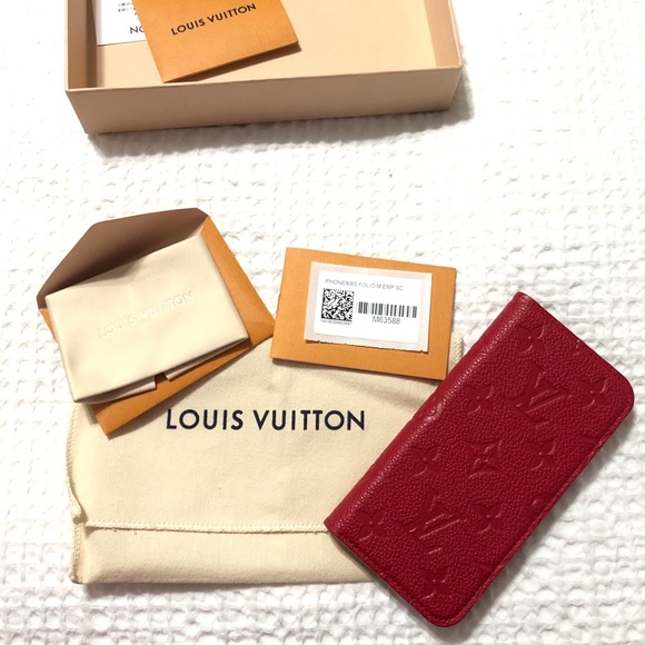Louis Vuitton iPhone X/XS Empreinte Red Lthr Folio - Picture 6 of 8
